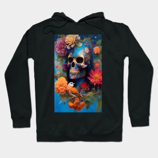 Enchanting and Surreal - Beautiful Birds flowers and skull art Hoodie